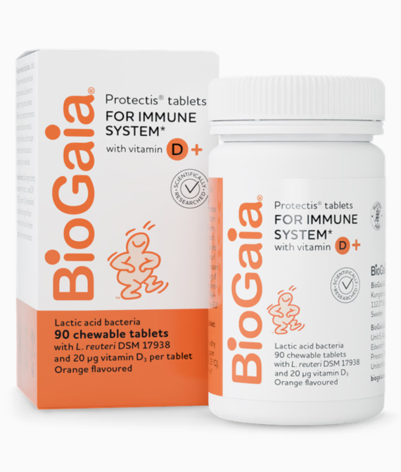 BioGaia Protectis Tablets with Vitamin D3 Orange 20 µg 90 Tablets