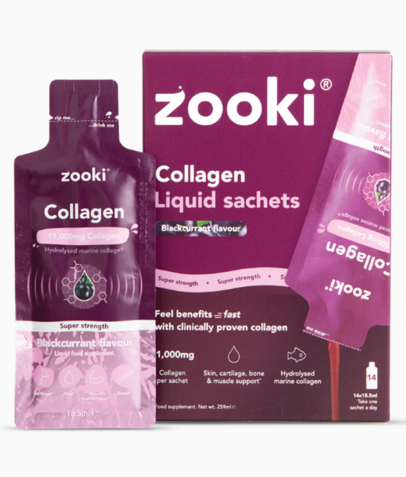 Zooki Super Strength Marine Collagen 11,000mg Blackcurrant Flavour 14 Sachet